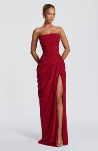 Hire BABYBOO Cyra Maxi Dress in Deep Red