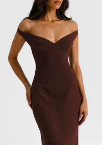 Hire NATALIE ROLT Brielle Dress Gown in Espresso Brown