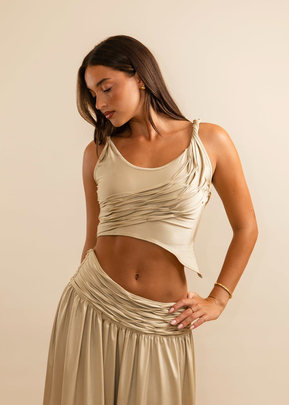 Hire KOSTER KULTURE Set Calypso Maxi Skirt and Top in Gold