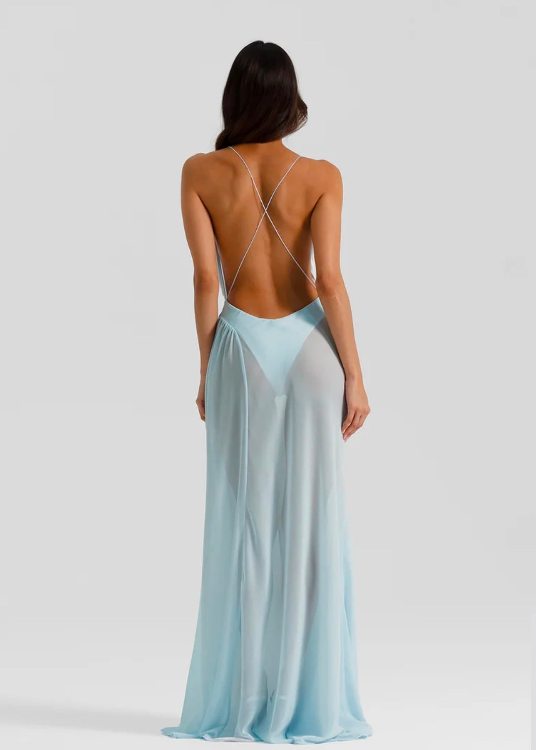 Hire NATALIE ROLT Agnes Dress Gown in Ice Blue