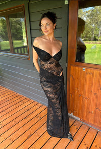 Hire NATALIE ROLT Aubrey Lace Dress in Black