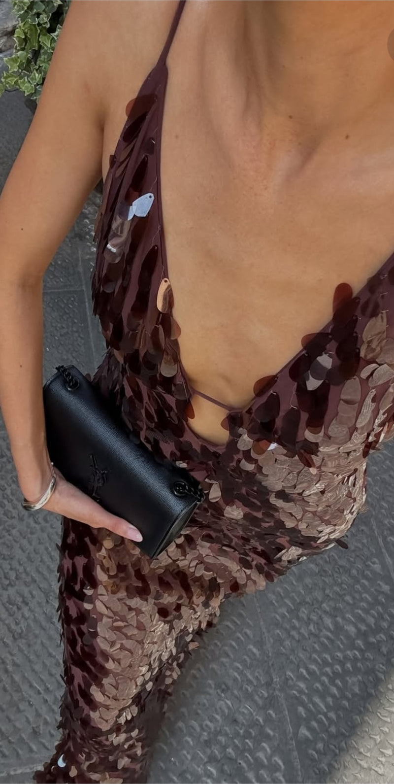 Hire MISHA Sapphire Sequin Maxi Dress in Fig Brown – SUSTAINABLY. The Dress  Hire