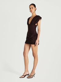 Hire BENNI Noa Mini Dress in Chocolate Brown