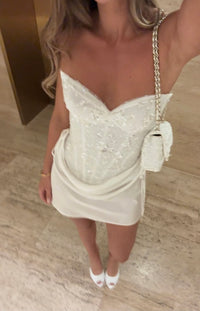 Hire NATALIE ROLT Verity Bustier in White Embellished (TOP ONLY)