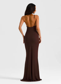Hire NATALIE ROLT Hallie Gown in Espresso Brown