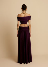 Hire ARCINA ORI Set Alessia Maxi Skirt and Crop Top in Plum