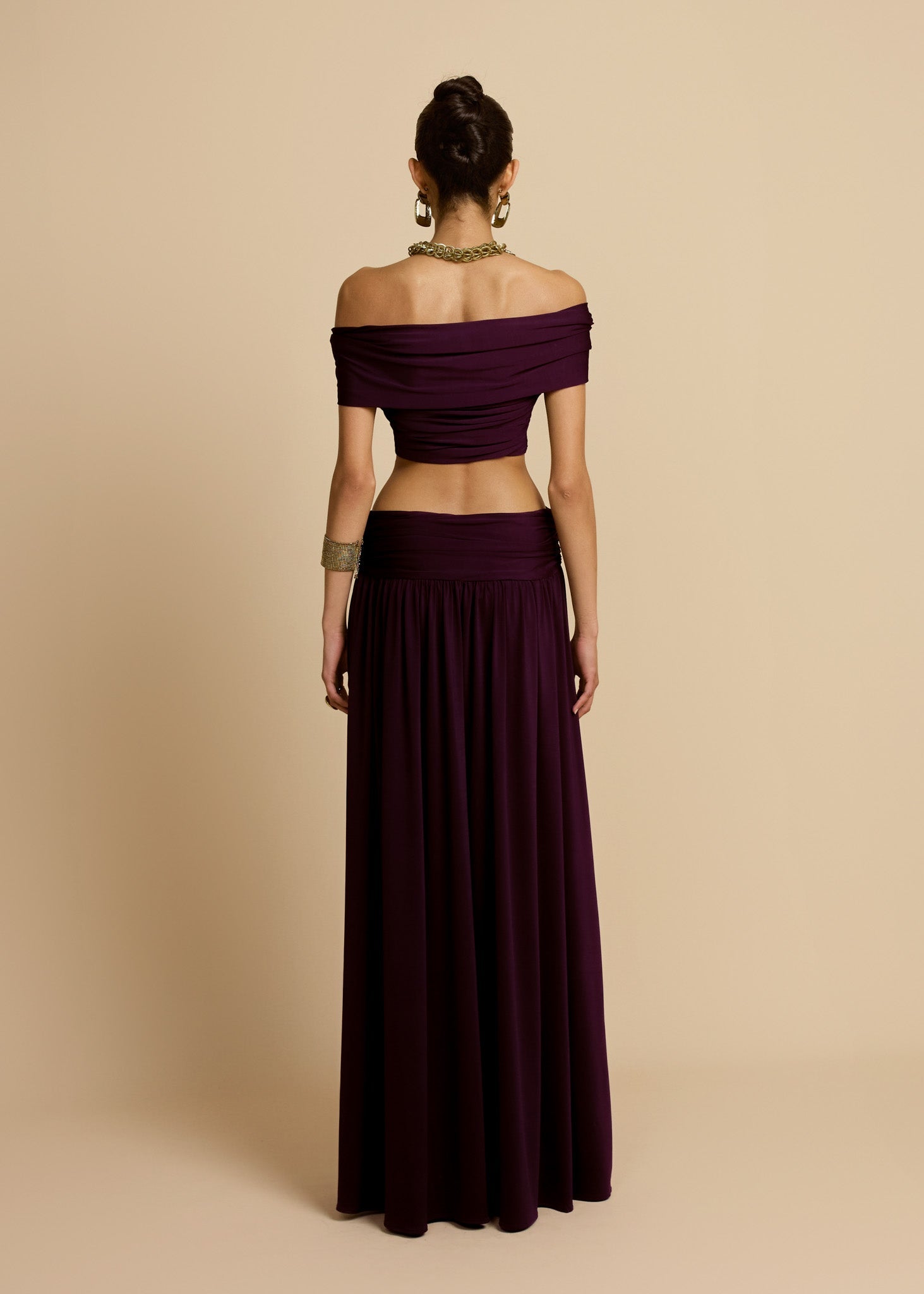 Hire ARCINA ORI Set Alessia Maxi Skirt and Crop Top in Plum