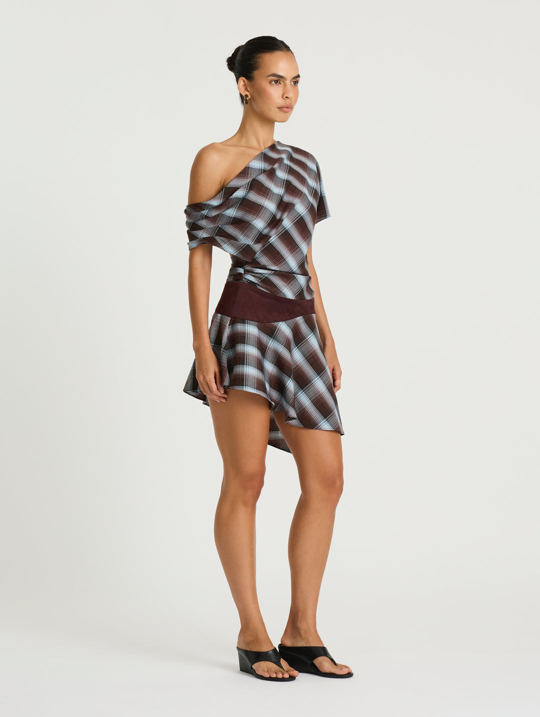Hire BENNI Faye Mini Dress in Haze Check