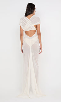 Hire BEC+BRIDGE Leia Drape Gown in Buttercream