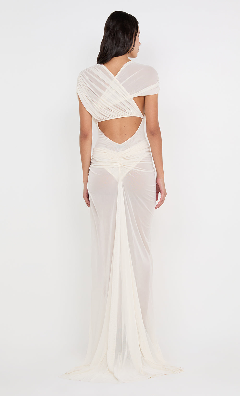 Hire BEC+BRIDGE Leia Drape Gown in Buttercream