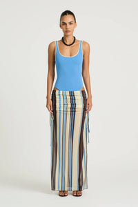 Hire BENNI Set Ayla Maxi Skirt and Addison Bodysuit in Ocean Stripe