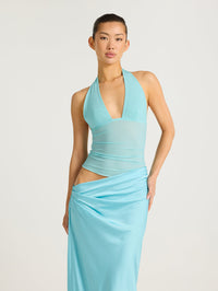 Hire BENNI Ira Maxi Dress in Turquoise Baby Blue