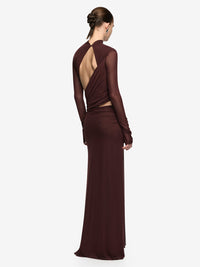 Hire BEC+BRIDGE Conni Long Sleeve Maxi Dress in Plum