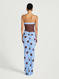 Hire BENNI Rumy Maxi Dress in Blue Choc Polka