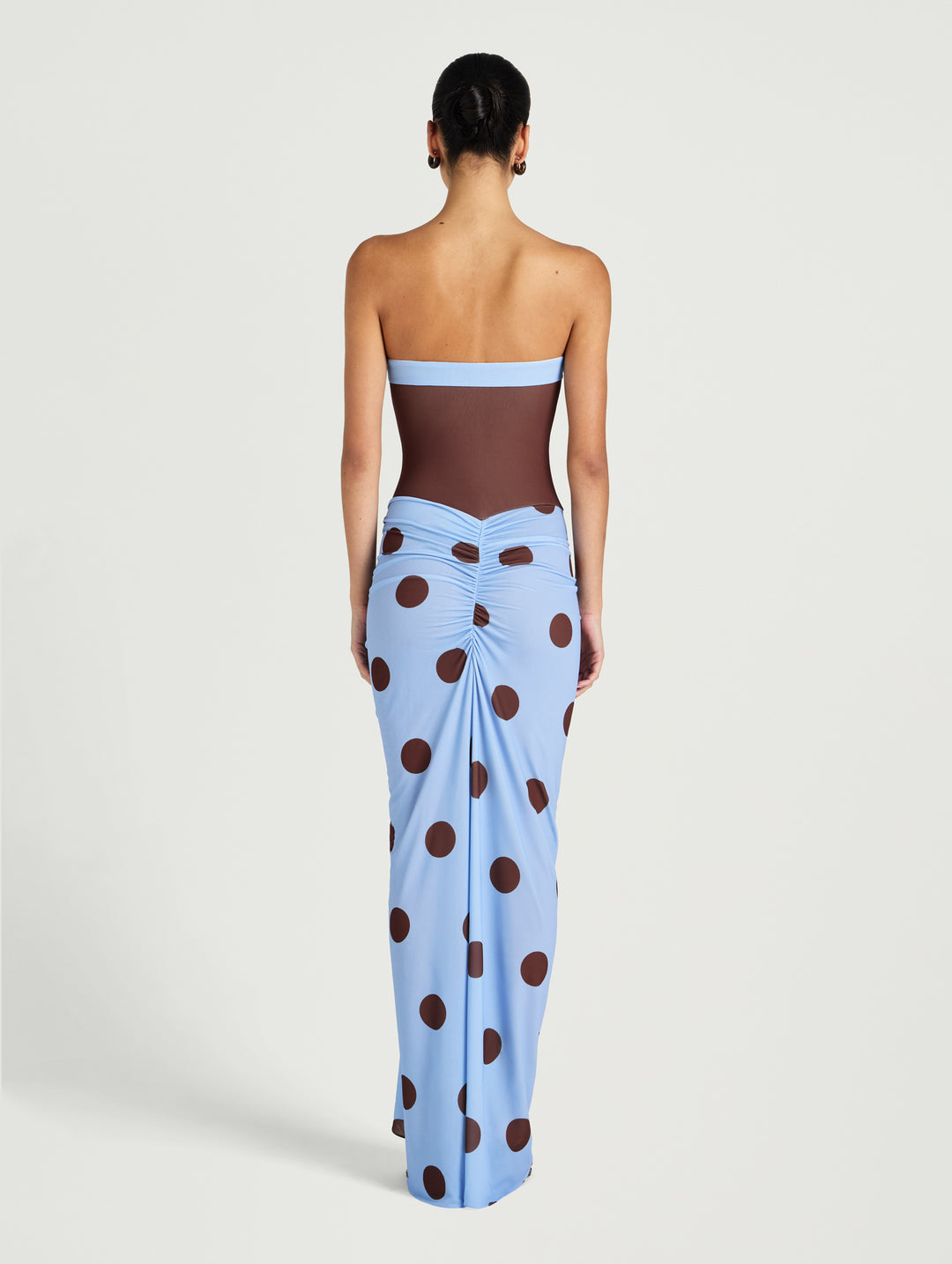 Hire BENNI Rumy Maxi Dress in Blue Choc Polka