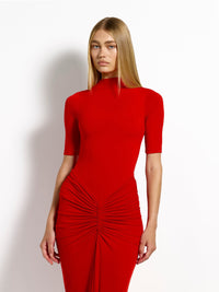 Hire EFFIE KATS Kayson Esper Set Bodysuit and Maxi Skirt in Rio Red
