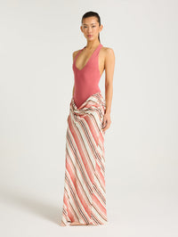 Hire BENNI Archie Maxi Dress in Melon Stripe