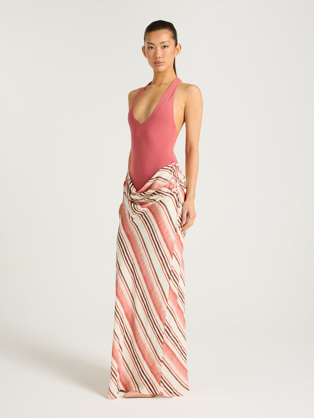 Hire BENNI Archie Maxi Dress in Melon Stripe