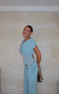 Hire BENNI Celia Maxi Dress in Powder Blue