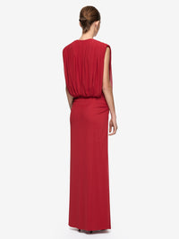 Hire BEC+BRIDGE Isora Drape Maxi Dress in Ruby Red