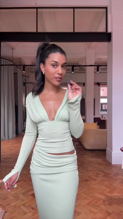 Hire BENNI Agnes Maxi Dress in Pistachio Green