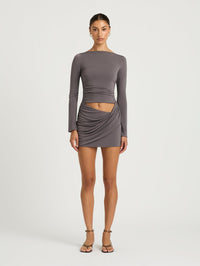 Hire BENNI Wilder Mini Dress in Charcoal Grey