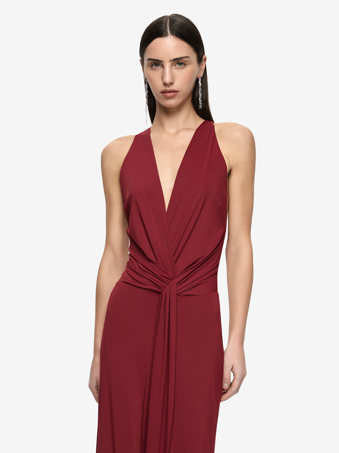 Hire BEC+BRIDGE Thalia V Maxi Dress in Syrah Red