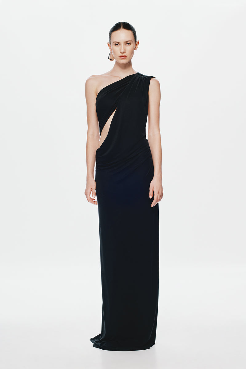 Hire MISHA Solstice Cupro Maxi Dress in Black