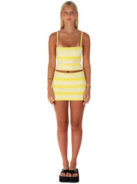 Hire I AM DELILAH. Mia SET Mini Skirt and Tank Top in Lemon Yellow