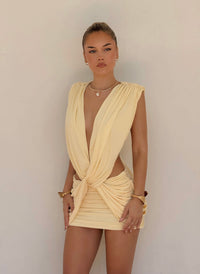 Hire VIVIENNE COLLECTION Lilou Mini Dress in Lemon Yellow