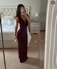 Hire BEC+BRIDGE Brigitte Cowl Neck Maxi Dress in Blackberry Brown
