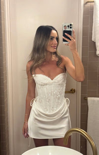 Hire NATALIE ROLT Verity Bustier in White Embellished (TOP ONLY)