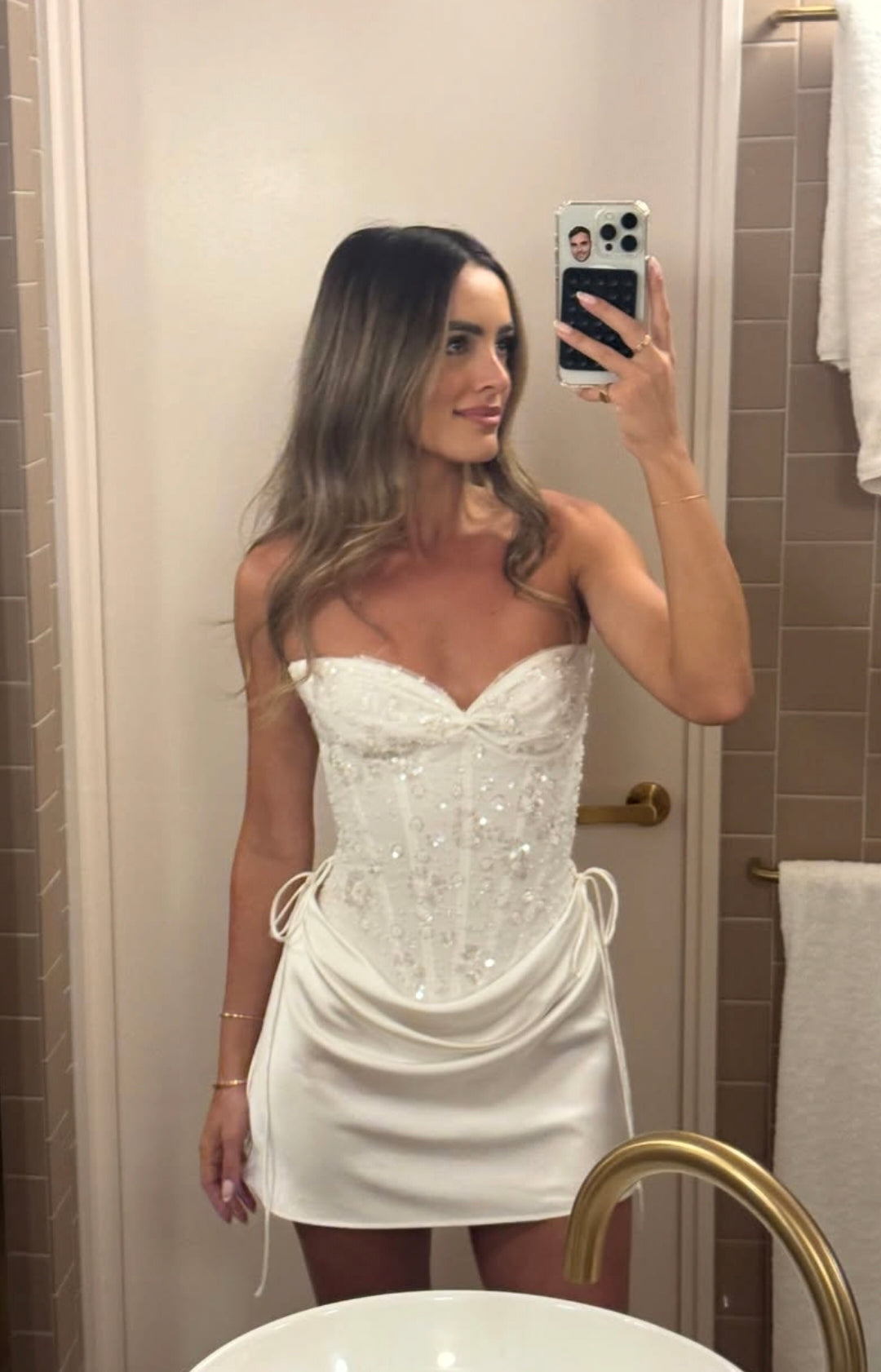 Hire NATALIE ROLT Verity Bustier in White Embellished (TOP ONLY)