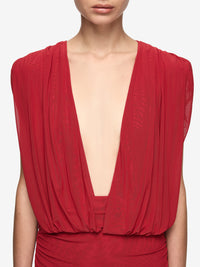 Hire BEC+BRIDGE Isora Drape Maxi Dress in Ruby Red