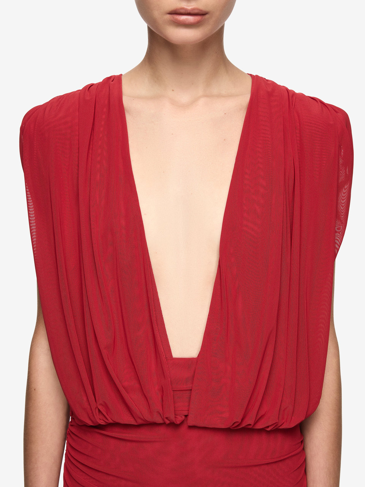 Hire BEC+BRIDGE Isora Drape Maxi Dress in Ruby Red
