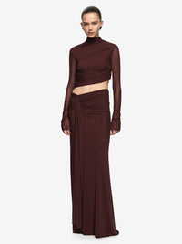 Hire BEC+BRIDGE Conni Long Sleeve Maxi Dress in Plum