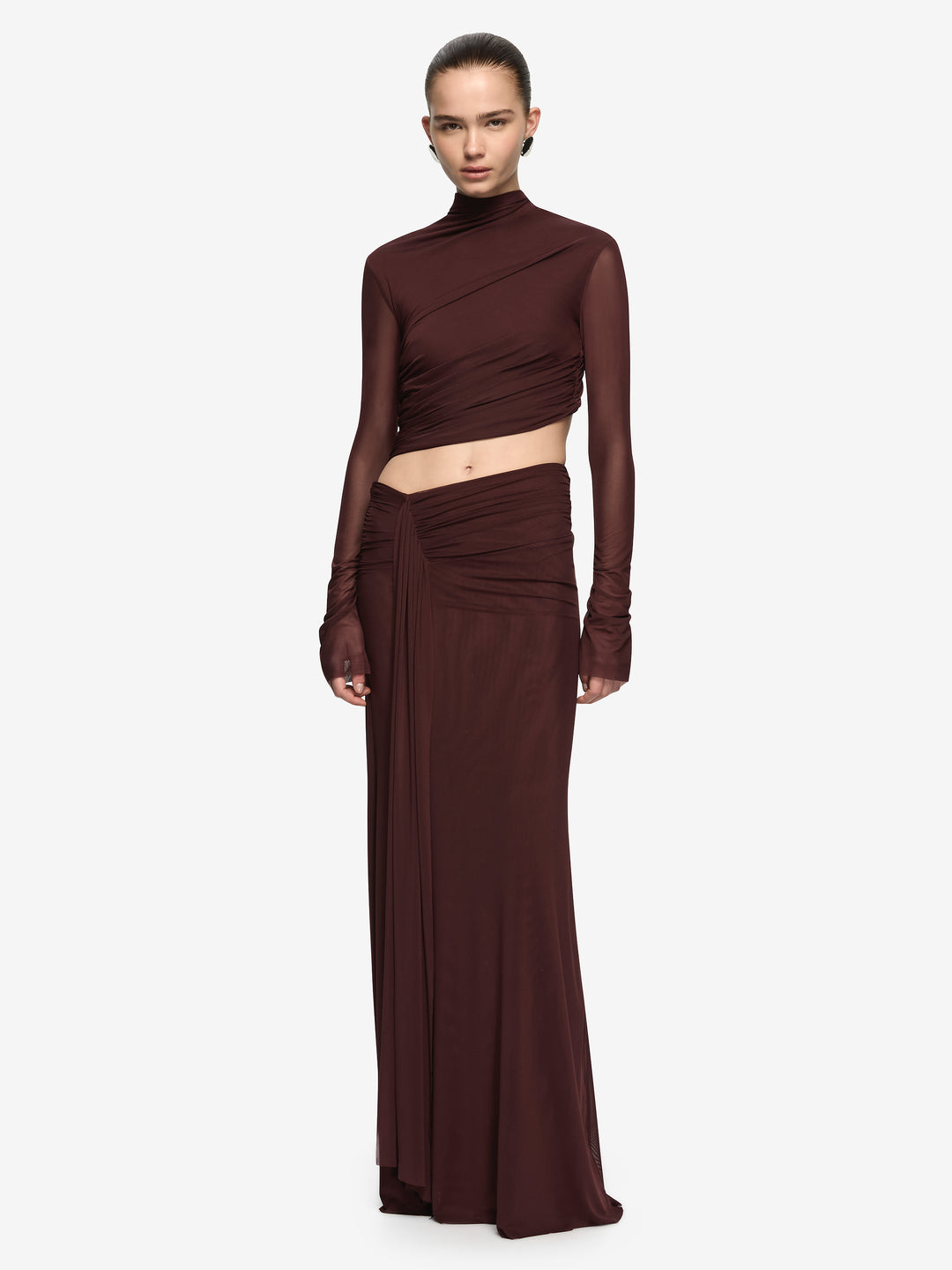 Hire BEC+BRIDGE Conni Long Sleeve Maxi Dress in Plum