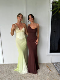 Hire NATALIE ROLT Hallie Gown in Espresso Brown
