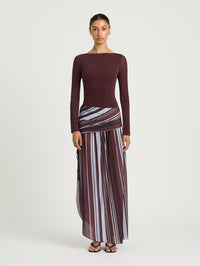 Hire BENNI Jana Long Sleeve Maxi Dress in Midnight Stripe