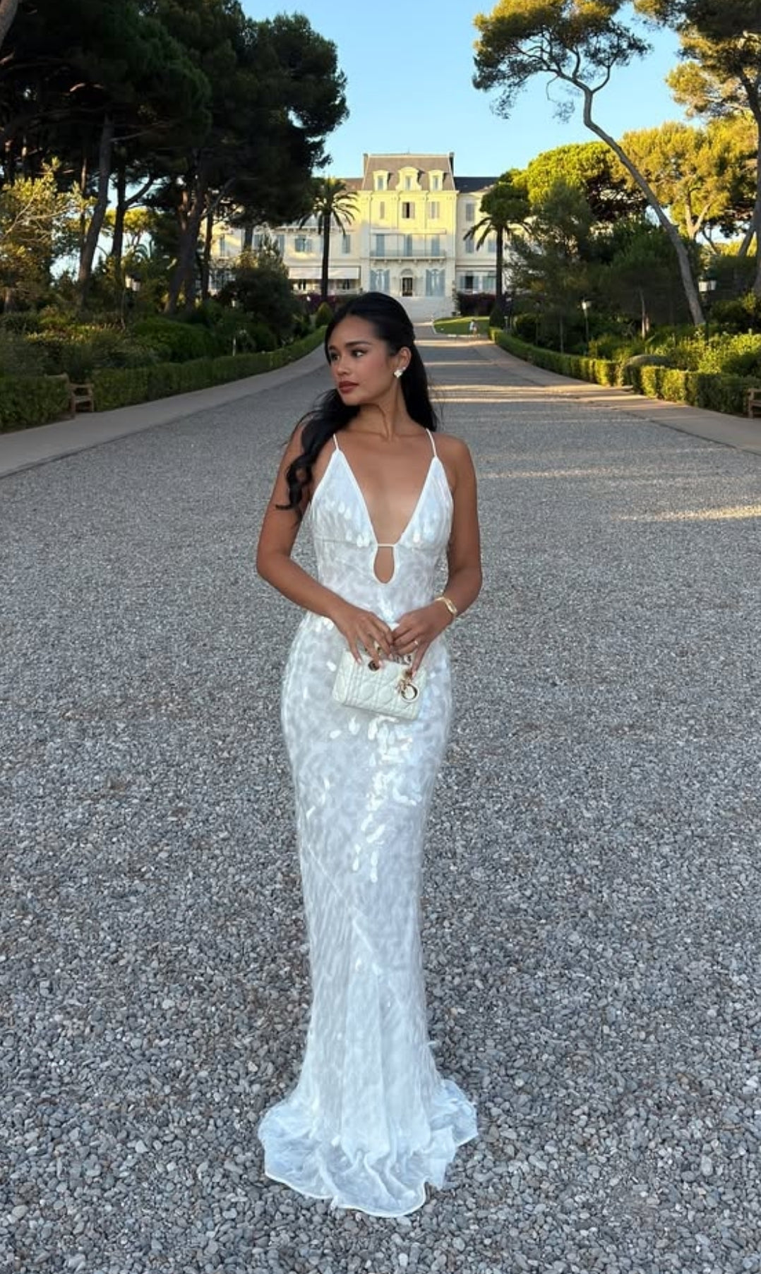 white sequin maxi dress Hire MISHA Sapphire Sequin Maxi Dress in Ivory White – SUSTAINABLY. The Dress Hire