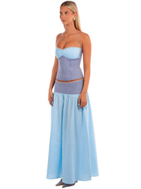 Hire I AM DELILAH. Adeline SET Maxi Skirt and Corset Top in Storm Blue