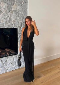 Hire BEC+BRIDGE Cassis Drape Maxi Dress in Black