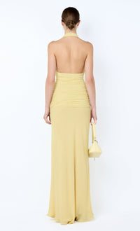 Hire BEC+BRIDGE Cassis Drape Maxi Dress in Citron