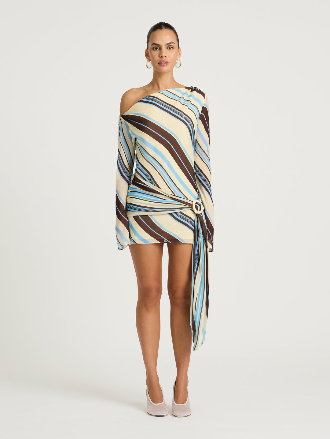 Hire BENNI Elise Mini Dress in Ocean Stripe