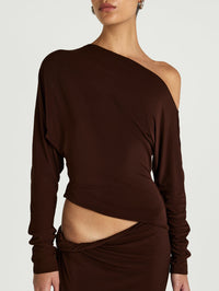 Hire BENNI Enya Maxi Dress in Chocolate Brown