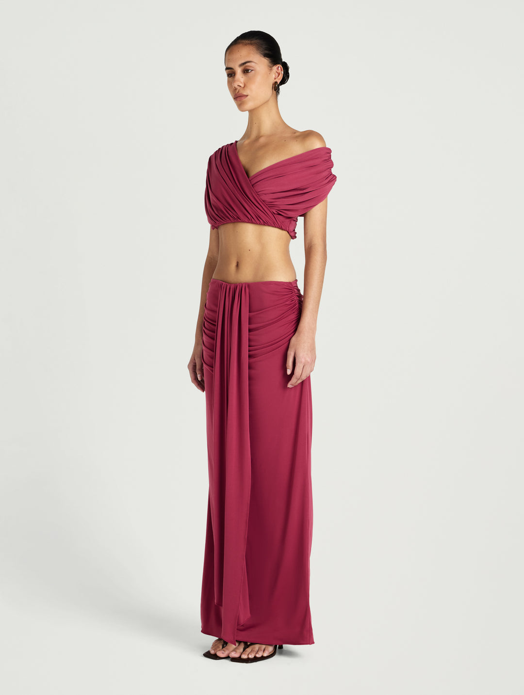 Hire BENNI Set Celia Maxi Skirt and Top in Rose Wine