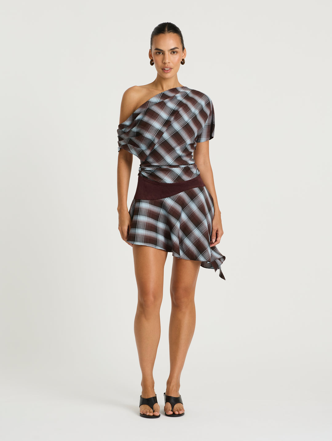 Hire BENNI Faye Mini Dress in Haze Check