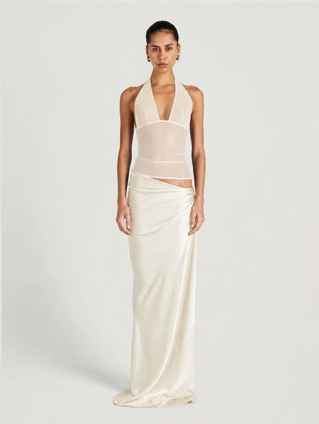Hire BENNI Ira Maxi Dress in Ivory White