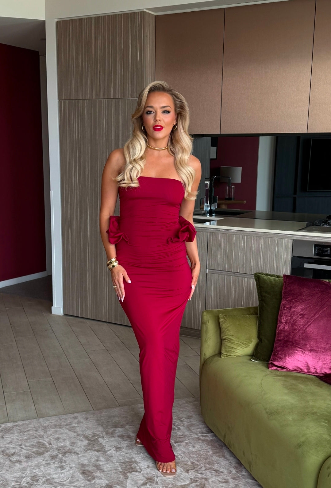 Hire MAYGEL CORONEL Calliope Maxi Dress in Carmesi Red