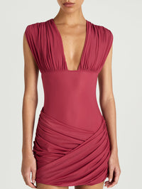 Hire BENNI Noa Mini Dress in Rose Wine